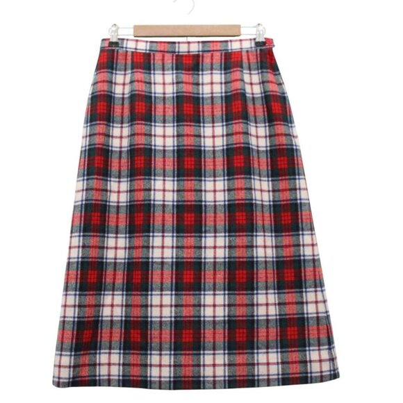 Vintage Pendleton Wool Skirt Size 12 Macduff Dress Tartan Plaid Preppy Academia - Picture 1 of 9